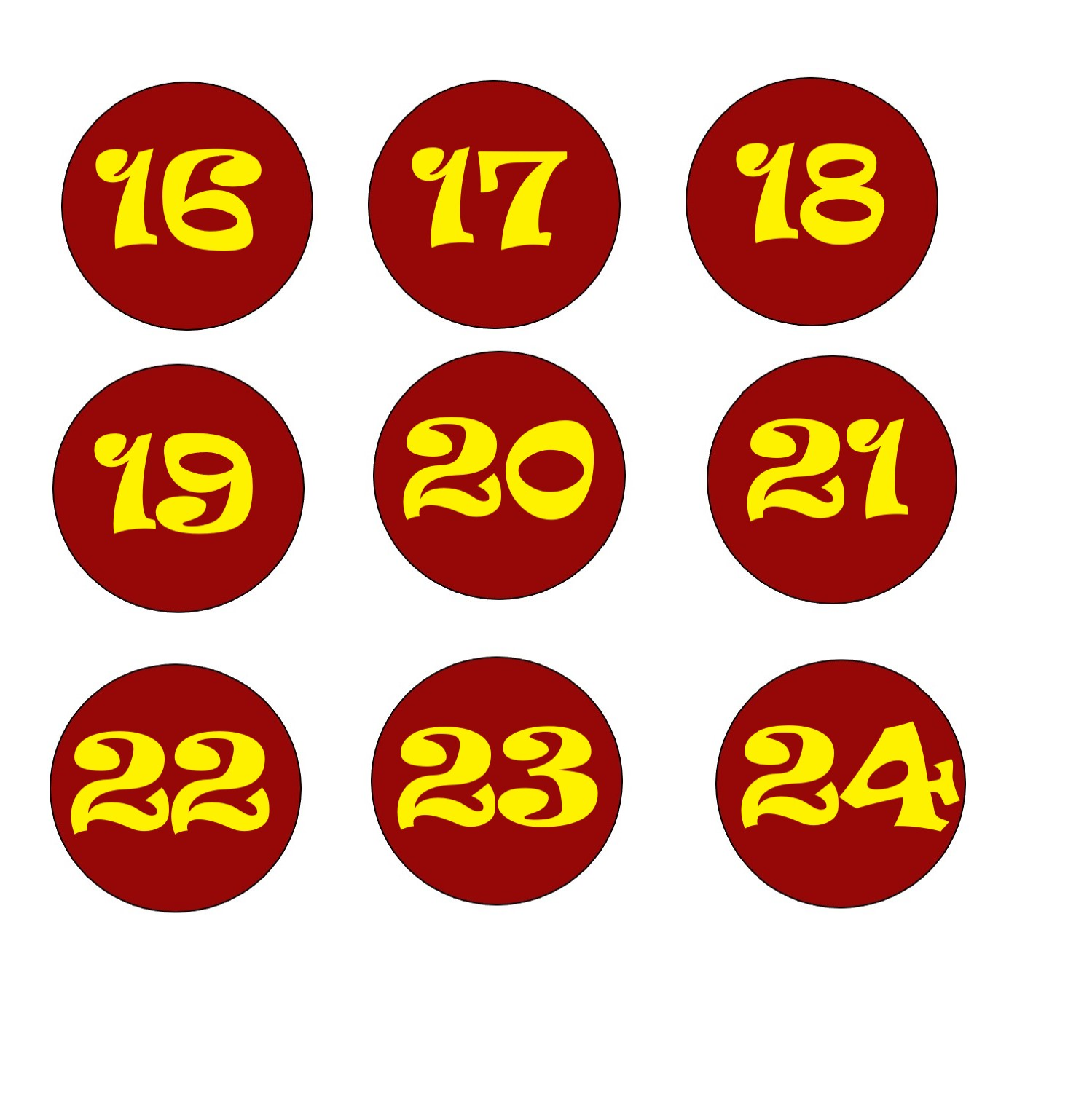 Adventszahlen zum ausdrucken kostenlos